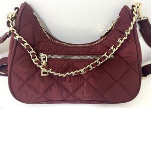INC CHILSEA Shoulder bag NWT Quilted w/Chain Accent Dark Cherry